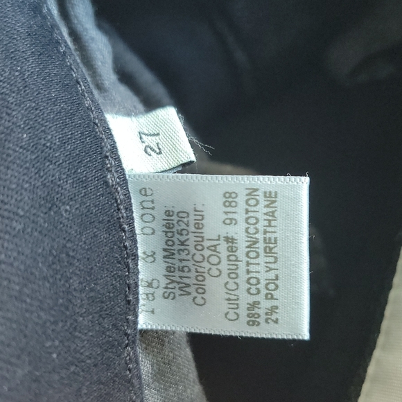 Rag & bone High Rise  Skinny  black jeans 27.  (10) - Picture 4 of 4